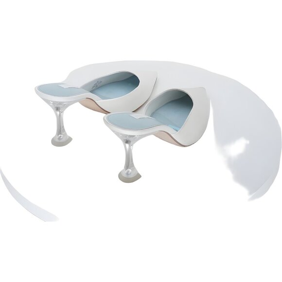 Nine West Hott White Satin Pointed-Toe Mule Pumps Bridal Slip-On Women's US 7M - Picture 3 of 6